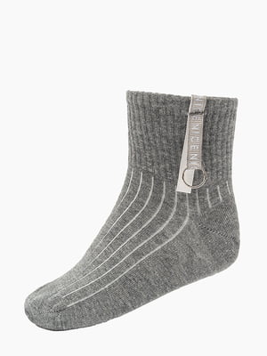 Сірі шкарпетки в рубчик (35-40 р.)  | 6751684