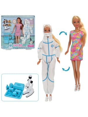Лялька з мікроскопом, костюмом лікаря та аксесуарами | 6751687