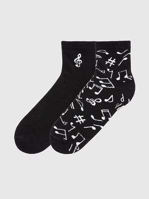 Чорні шкарпетки в принт (44-46 р.) | 6752096