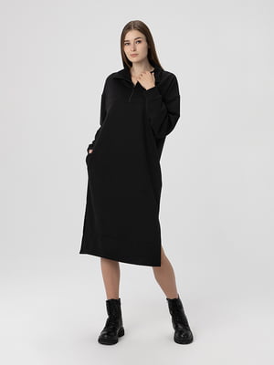 Чорна сукня-худі з капюшоном | 6752155