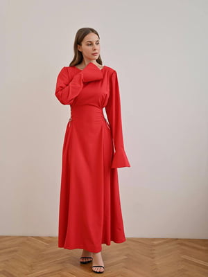 Червона сукня А-силуету з зав’язками з боків | 6764060