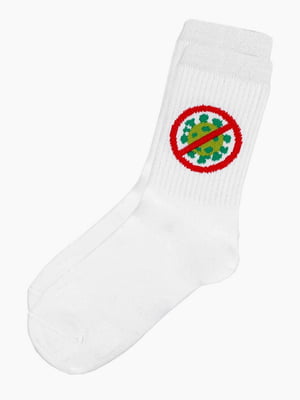 Шкарпетки (36-40) білого кольору з принтом | 6752616