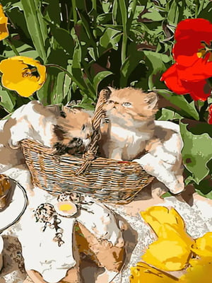 Набір для розпису по номерах “Котики серед тюльпанів” | 6752922