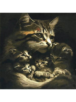 Набір для розпису по номерах “Кішка з котенятами” | 6752940