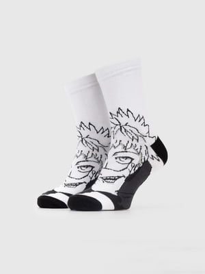 Шкарпетки чоловічі ( 27-29) біло-чорні в принт | 6753178