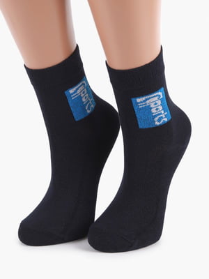 Шкарпетки (18-20) темно-сині з принтом “Спорт” | 6753268