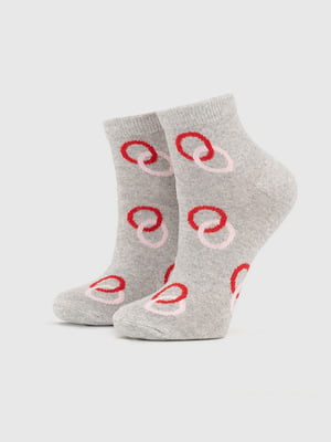 Шкарпетки сірого кольору з принтом | 6753534