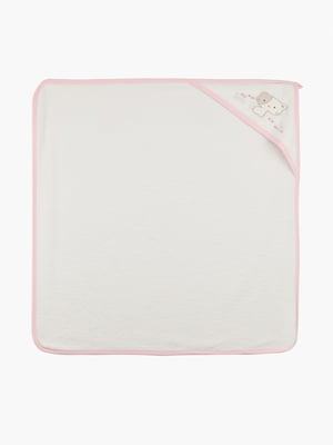 Рушник з кутком та рожевим картиком (100х100 см) | 6753756