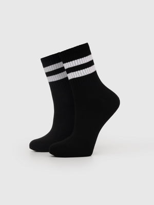Шкарпетки (35-40) чорні зі смужками | 6753884