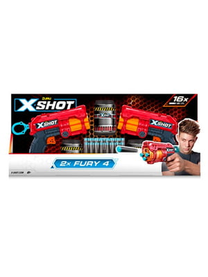 Швидкострільний бластер X-Shot Red Excel Fury 4 2 PK | 6753984