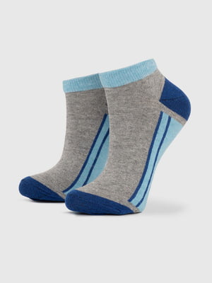 Шкарпетки сіро-блакитні зі смужками | 6754144