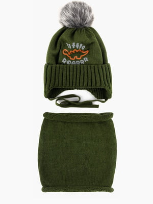 Набір шапка та снуд зелені | 6754251