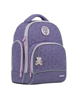 Рюкзак шкільний фіолетовий з брелком (36x29x16.5 см) | 6754275