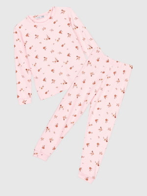 Піжама трикотажна рожева: джемпер і штани | 6754406