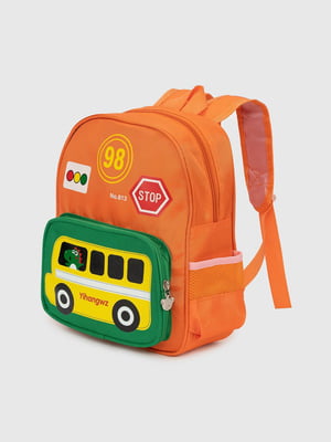 Рюкзак помаранчевий з автобусом на кишені | 6754624