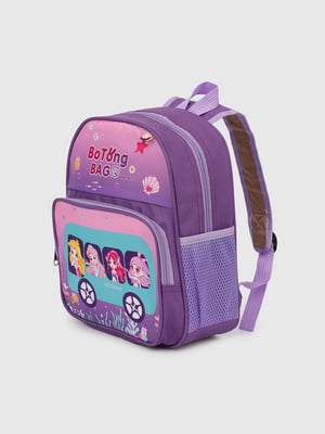 Рюкзак дошкільний бузкового кольору з принтом | 6754638