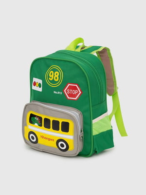 Рюкзак зелений з автобусом на кишені | 6754688