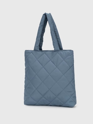 Стьобана синя сумка-шопер | 6754742