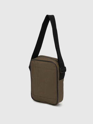 Текстильна сумка через плече кольору хакі | 6754812