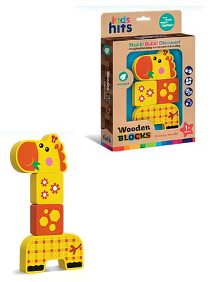 Іграшка дерев'яна "Жирафа" (4 деталі) | 6755284