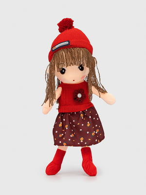 Лялька м'яконабивна в червоному вбранні | 6755302
