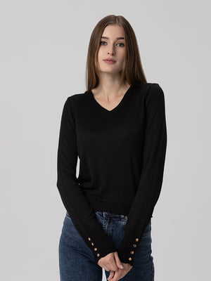 Пуловер однотонний чорний | 6755507