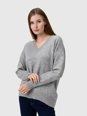 Пуловер однотонний сірий | 6755600