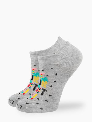 Шкарпетки сірі з принтом | 6755765