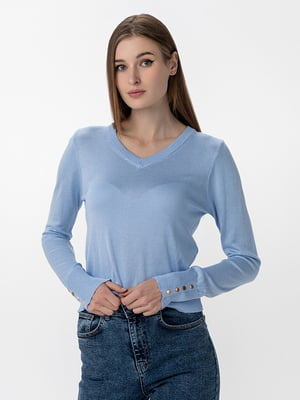 Пуловер однотонний блакитний | 6756032
