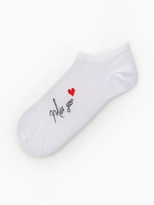 Шкарпетки білі з принтом | 6756162
