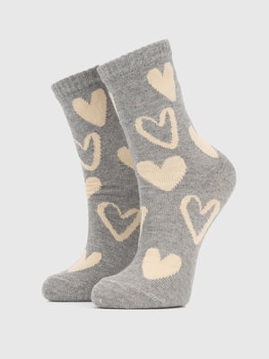 Шкарпетки сірі в сердечка | 6756234