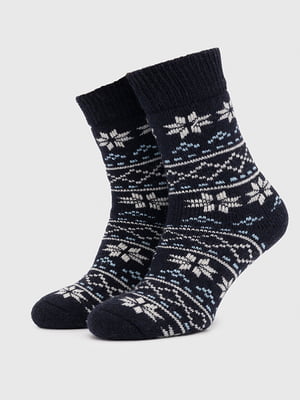 Шкарпетки сині з орнаментом | 6756377