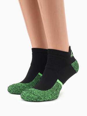 Шкарпетки фітнес чорно-зелені | 6756505