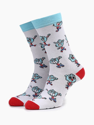 Шкарпетки різнокольорові в принт | 6756703