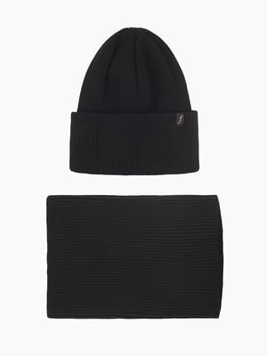 Набір чорного кольору: шапка та баф | 6756996