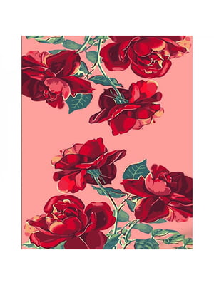 Набір для розпису по номерах “Троянди на рожевому фоні” (40х50 см) | 6757104