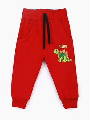 Спортивні штани з принтом для хлопчика червоні | 6757199