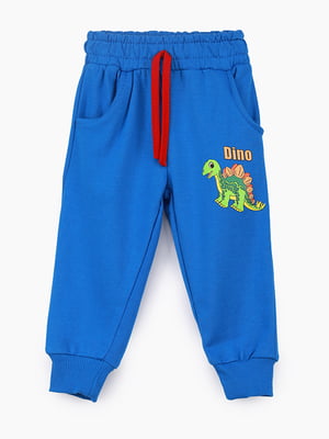 Спортивні штани з принтом для хлопчика сині | 6757481