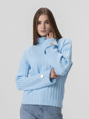 Блакитний светр в рубчик | 6757200