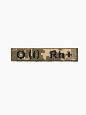 Шеврон O(I) Rh + на пікселі (12 х 2,5 см) | 6757427
