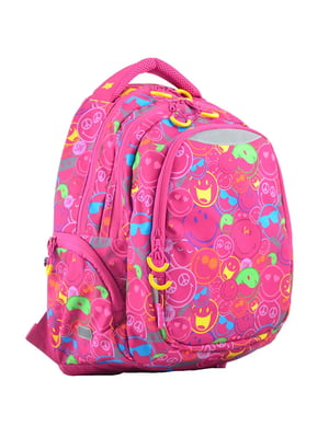 Рюкзак шкільний рожевий в принт | 6757578