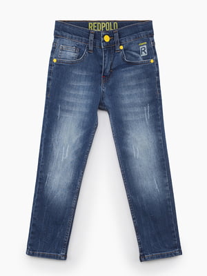 Сині джинси з потертостями | 6757862