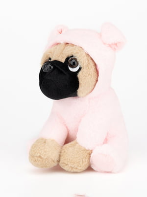 М'яка іграшка Мопс в одязі рожева (20 см) | 6758087