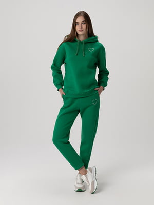 Спортивний зелений костюм: худі і штани | 6758403