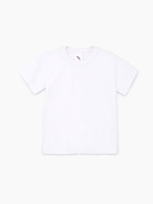 Біла бавовняна футболка з круглим вирізом | 6758870