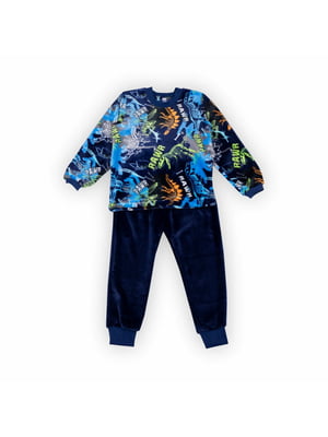 Пижама теплая хлопковая: лонгслив и брюки | 6764243