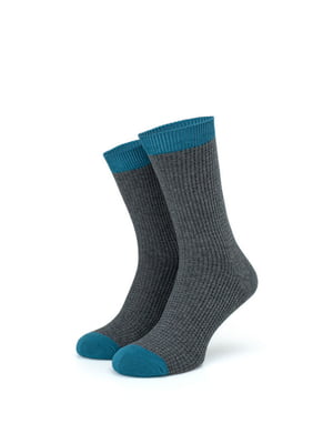 Шкарпетки темно-сірі з чесаної бавовни | 6764391