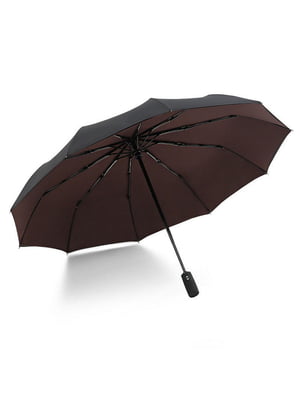 Зонт коричневый складной 10-ти спицевый, полный автомат с двойным куполом | 6764495