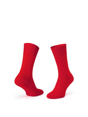 Шкарпетки з полосою з мерсеризованої бавовни червоні | 6764607