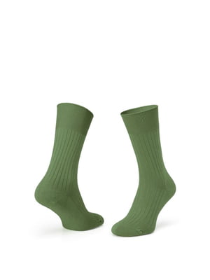 Шкарпетки з полосою з мерсеризованої бавовни зелені | 6764613